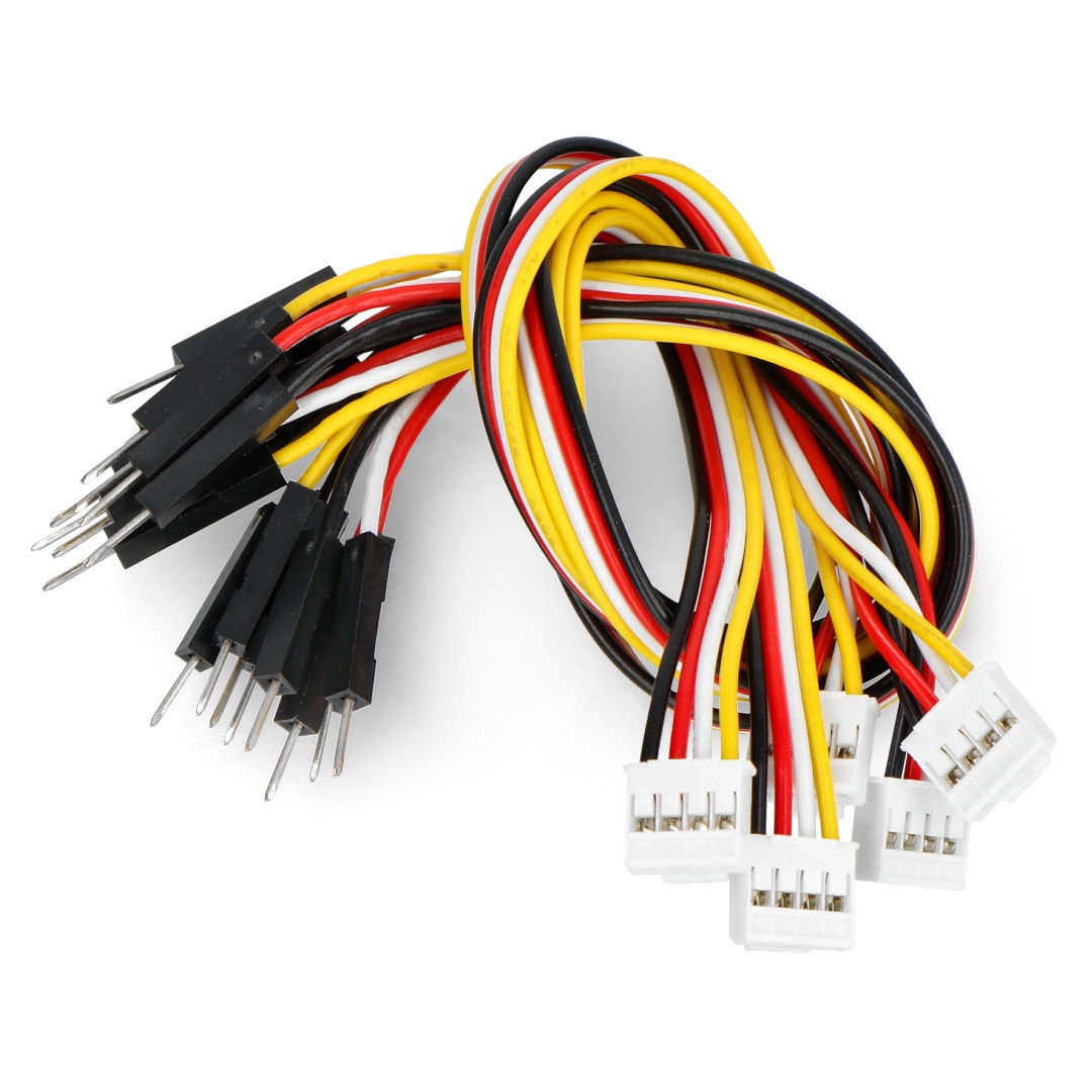 Grove - zestaw 5 przewodów 4-pin 2mm - przewody męskie 2,54mm/20cm